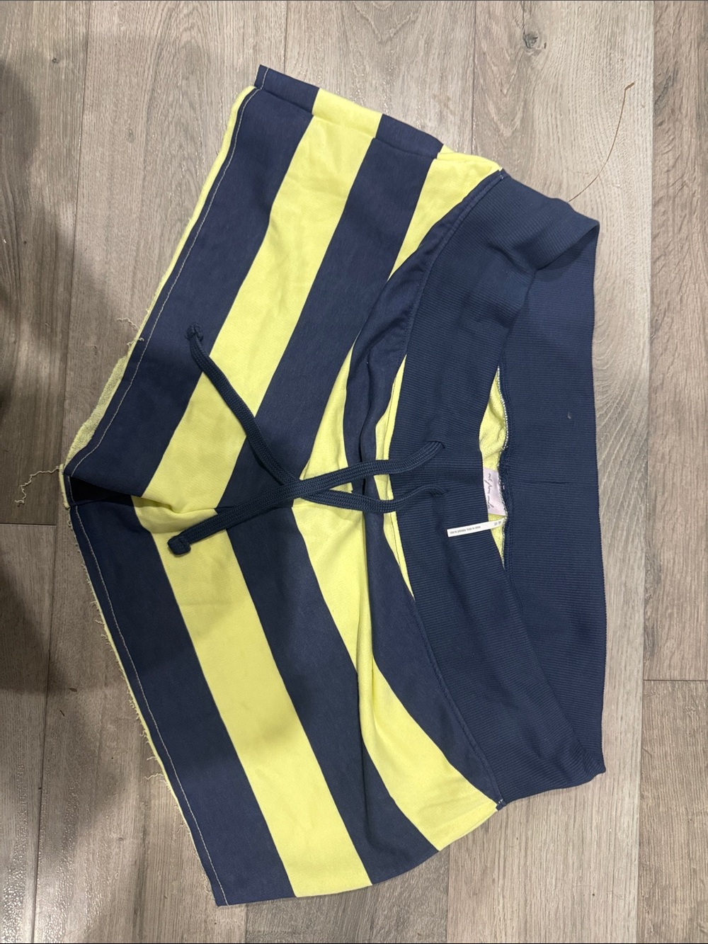 Women’s  Navy and Yellow Striped Shorts